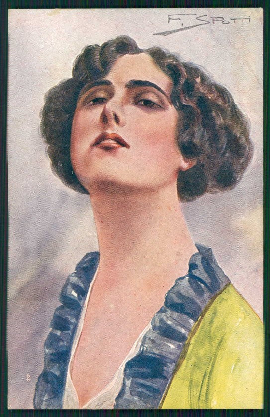 Artist Signed F. Spotti Movie Star Lady serie 124 cartolina XP9775 – fronte