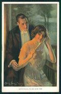 Artist Signed Alfred Dewey Romantic Couple Reinthal serie 457 cartolina XP9777 – fronte
