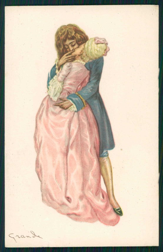 Artist Signed Grande Kiss Romantic Couple serie 2146 STRAPPINO cartolina XP9792 – fronte