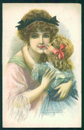 Artist Signed San Marco Glamour Fashion Lady serie 2052 cartolina XP9800 – fronte