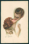 Artist Signed San Marco Kiss Romantic Couple serie 2128 cartolina XP9804 – fronte