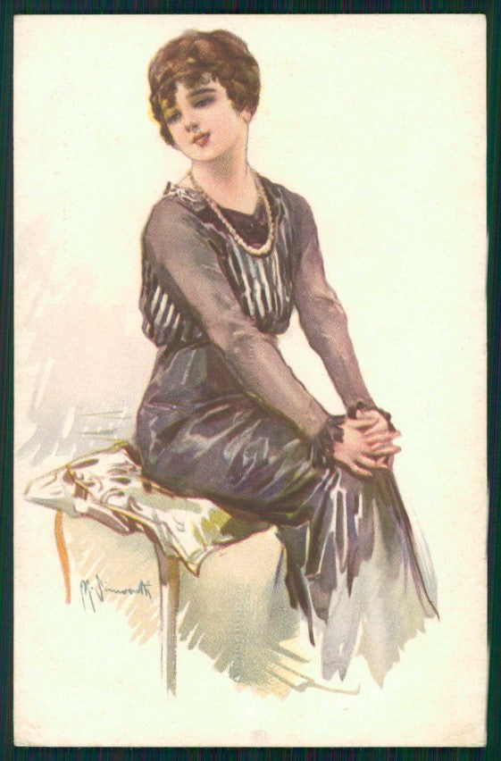 Artist Signed Simonetti Glamour Fashion Lady serie 270-4 cartolina XP9824 – fronte