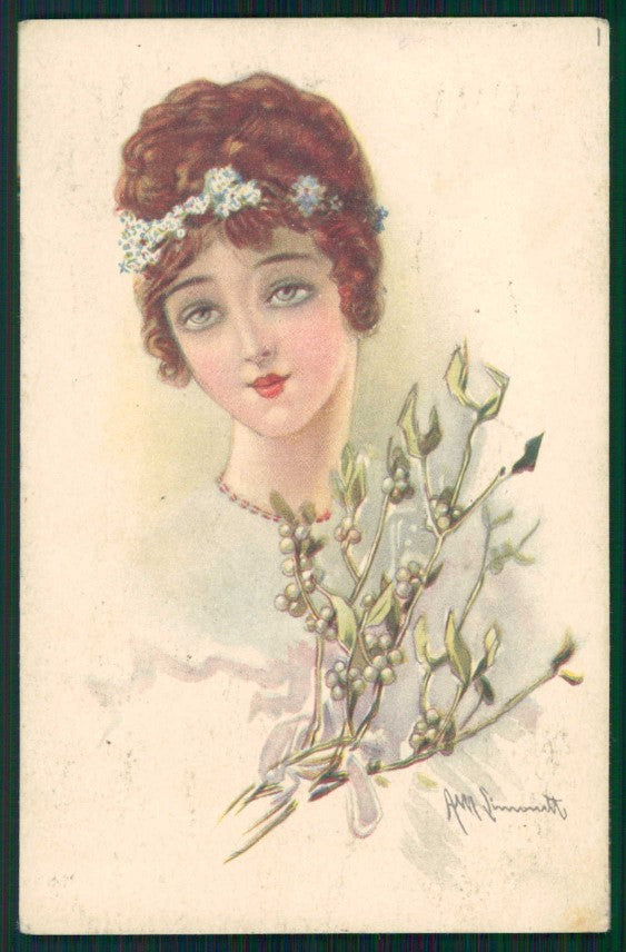 Artist Signed Simonetti Romantic Couple serie 313-6 cartolina XP9834 – fronte