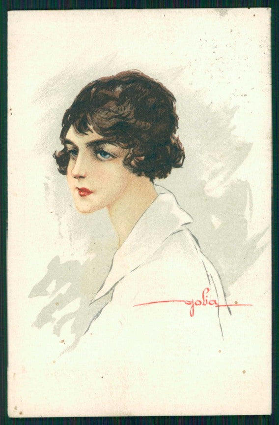 Artist Signed Golia Glamour Fashion Lady 793-6 cartolina XP9849 – fronte