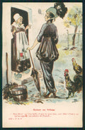 Artist Signed RG Comic Humor Lady cartolina XP9858 – fronte