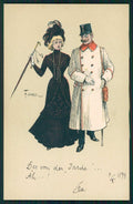 Artist Signed F. Gareis Romantic Couple 1899 cartolina XP9861 – fronte