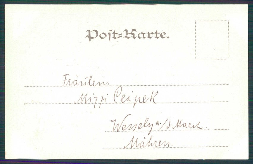 Artist Signed F. Gareis Romantic Couple 1899 cartolina XP9861 – retro
