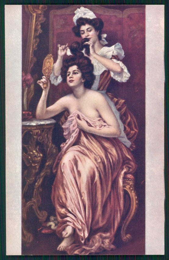 Artist Signed K. Gampeurieder Lady serie 1022 Louvre Paris cartolina XP9862 – fronte