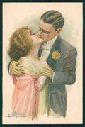 Artist Signed San Marco Kiss Romantic Couple serie 2023 cartolina XP9877 – fronte
