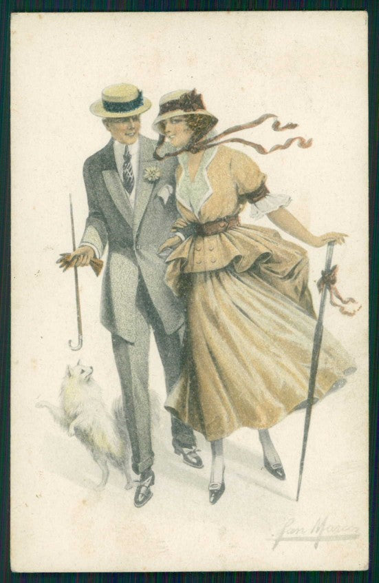Artist Signed San Marco Romantic Couple serie 2054 cartolina XP9879 – fronte