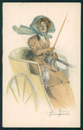 Artist Signed San Marco Glamour Fashion Lady serie 2083 cartolina XP9890 – fronte