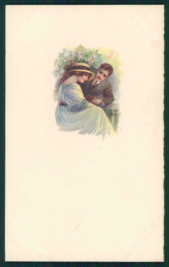 Artist Signed San Marco Romantic Couple serie 892M-1 ABRASA cartolina XP9891 – fronte