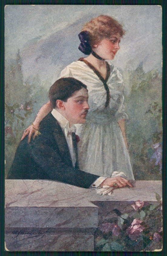Artist Signed Simeone Romantic Couple serie 109-6 cartolina XP9899 – fronte