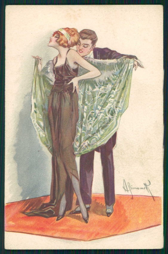 Artist Signed Simonetti Romantic Couple serie 429-1 cartolina XP9909 – fronte