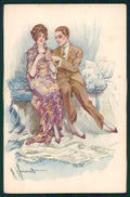 Artist Signed Simonetti Romantic Couple serie 429-5 cartolina XP9910 – fronte