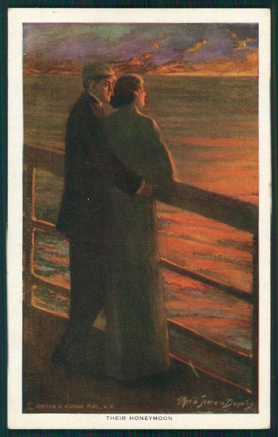 Artist Signed Alfred Dewey Romantic Couple Reinthal serie 272 cartolina XP9915 – fronte