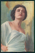 Artist Signed F. Spotti Actress Francesca Bertini serie 118 cartolina XP9923 – fronte