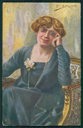 Artist Signed F. Spotti Actress Dina Galli Lady serie 115 cartolina XP9926 – fronte