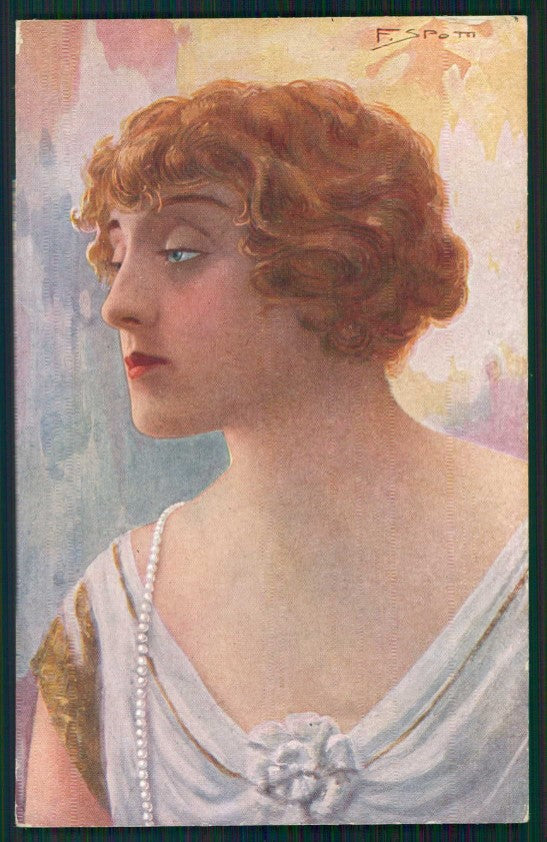 Artist Signed F. Spotti Actress Lyda Borelli serie 110-1 cartolina XP9927 – fronte