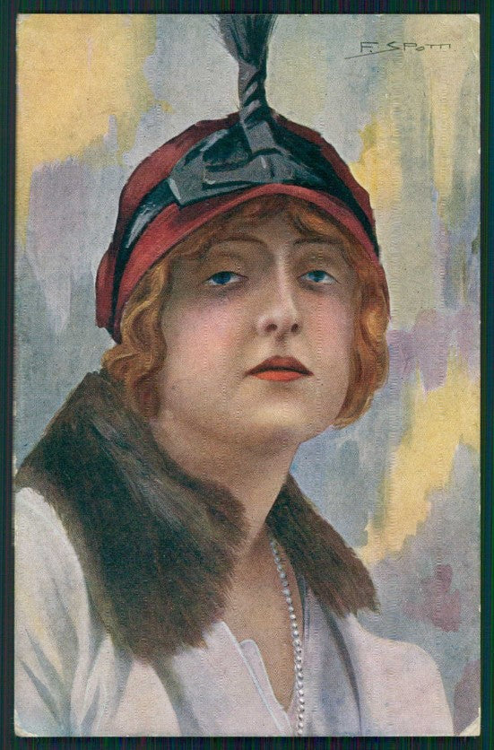 Artist Signed F. Spotti Actress Lyda Borelli serie 110-5 cartolina XP9928 – fronte