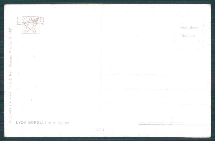 Artist Signed F. Spotti Actress Lyda Borelli serie 110-3 cartolina XP9930 – retro