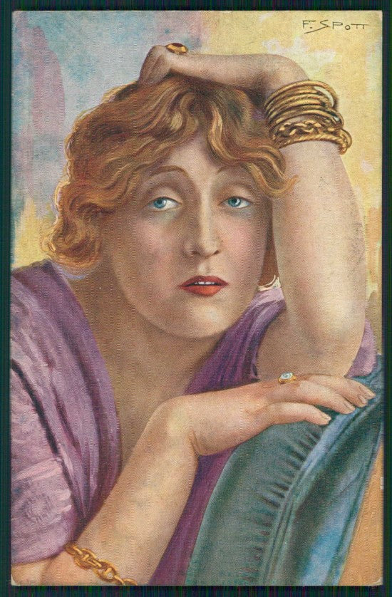 Artist Signed F. Spotti Actress Lyda Borelli serie 110-6 cartolina XP9931 – fronte