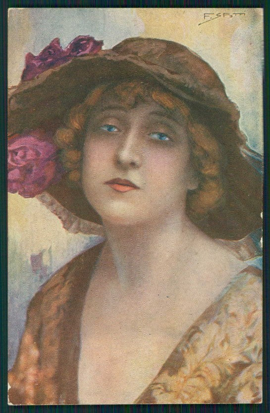 Artist Signed F. Spotti Actress Lyda Borelli serie 110-4 cartolina XP9932 – fronte