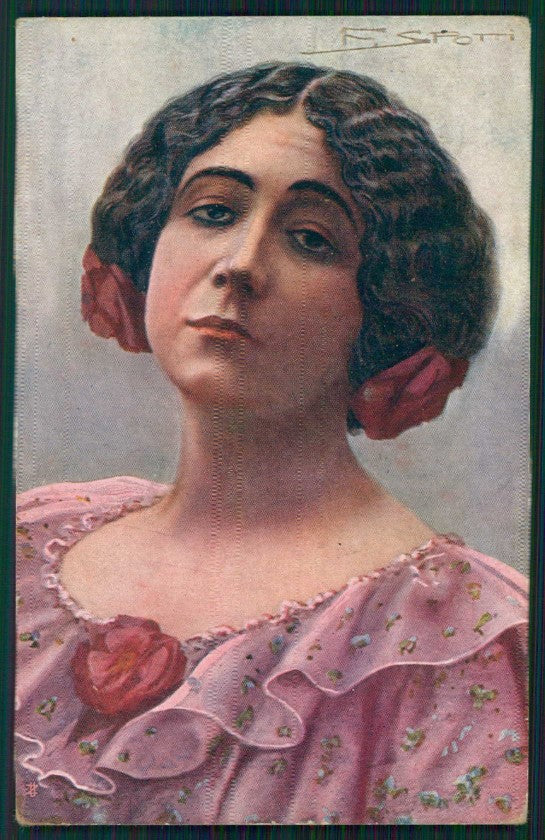 Artist Signed F. Spotti Actress Leda Gys Giselda Lombardi 124 cartolina XP9933 – fronte