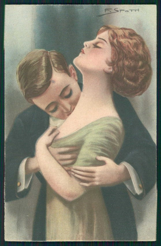 Artist Signed F. Spotti Romantic Couple serie 116 cartolina XP9934 – fronte