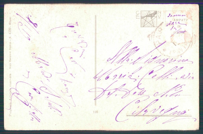 Artist Signed F. Spotti Kiss Romantic Couple serie 116 cartolina XP9937 – retro