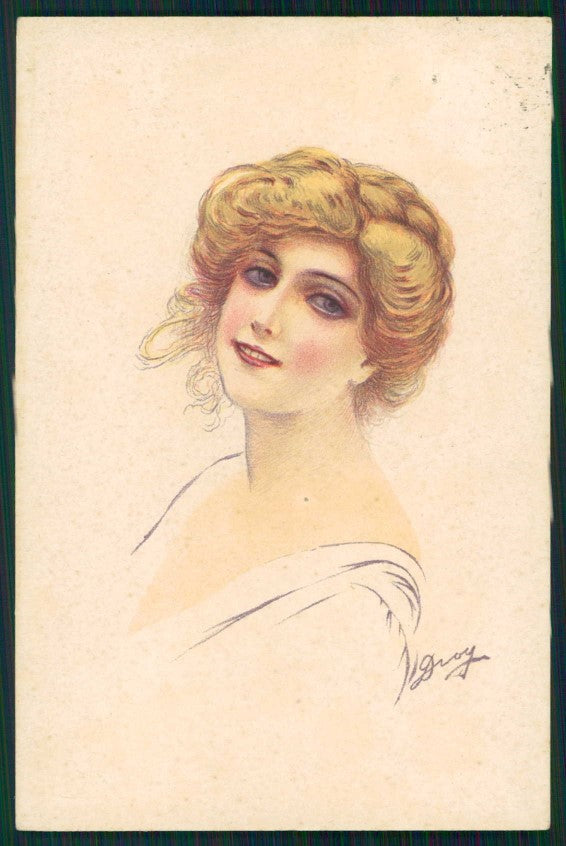 Artist Signed Droy Glamour Fashion Lady serie 29-5 cartolina XP9943 – fronte