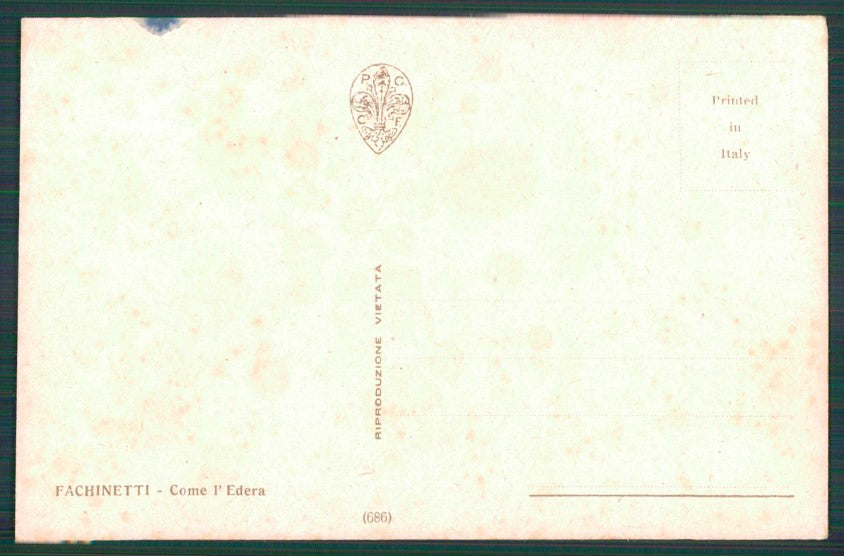 Artist Signed Fachinetti Kiss Couple serie 686 SCOLLATA cartolina XP9956 – retro