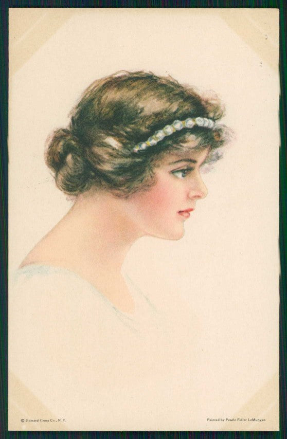 Artist Signed Pearle Fidler LeMunyan Glamour Lady serie 55 cartolina XP9971 – fronte