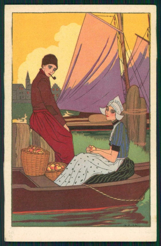 Artist Signed Gobbi Dutch Couple serie 2567 cartolina XP9982 – fronte