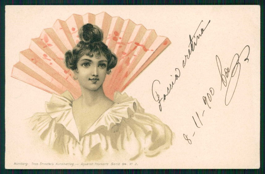 Artist Signed Lady Theo Stroefer serie 54 cartolina XP9984 – fronte