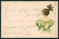 Artist Signed Lady Theo Stroefer Art Nouveau cartolina XP9985 – fronte