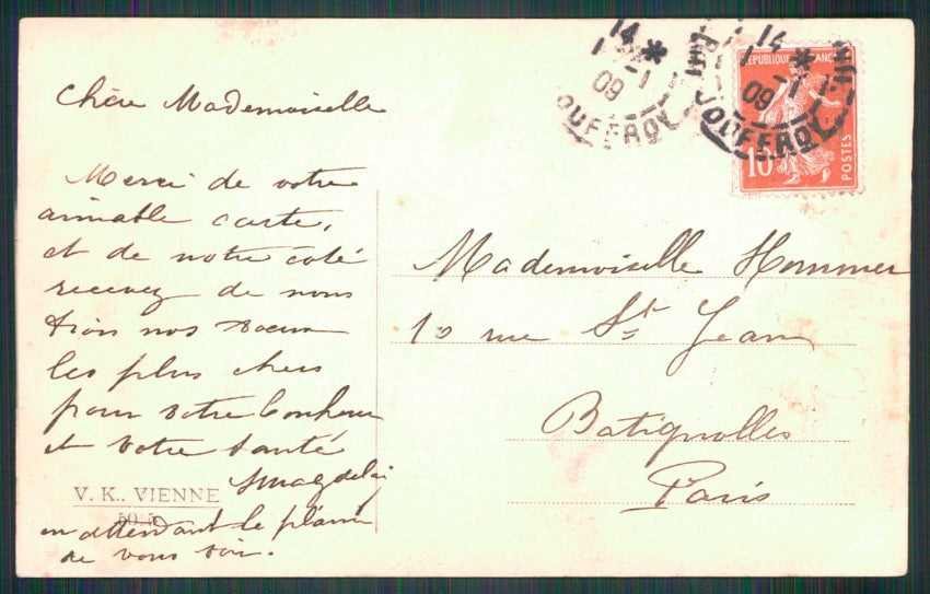 Artist Signed Viennoise Glamour Fashion Lady V K Vienne 5015 cartolina XP9988 – retro