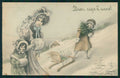 Artist Signed Viennoise Lady V K Vienne 5003-a STRAPPINO cartolina XP9989 – fronte