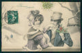 Artist Signed Viennoise Lady V K Vienne 5002-a ABRASA cartolina XP9991 – fronte