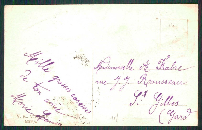 Artist Signed Viennoise Lady V K Vienne 5002-a ABRASA cartolina XP9991 – retro