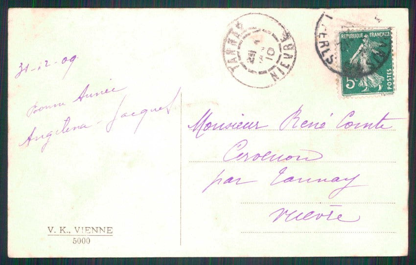 Artist Signed Viennoise Glamour Fashion Lady V K Vienne 5000 cartolina XP9993 – retro