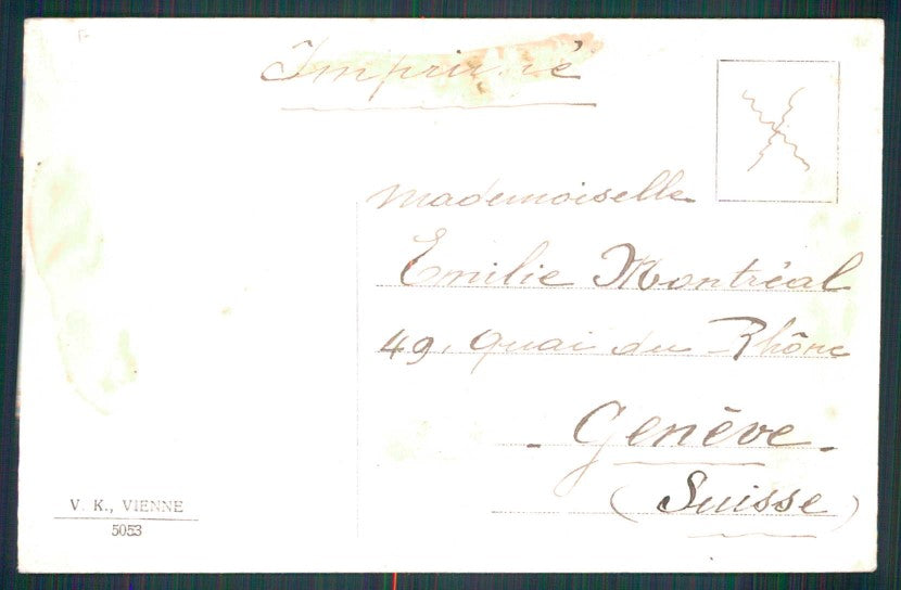 Artist Signed Viennoise Glamour Fashion Lady V K Vienne 5053 cartolina XP9994 – retro