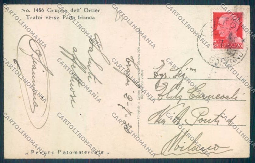 Bolzano Stelvio Trafoi Foto cartolina ZB0019 – retro