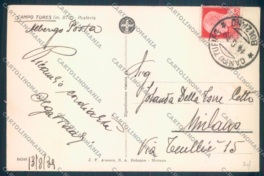 Bolzano Campo Tures cartolina ZB0058 – retro