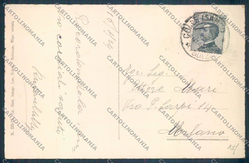 Bolzano Brennero Colle Isarco cartolina ZB0078 – retro