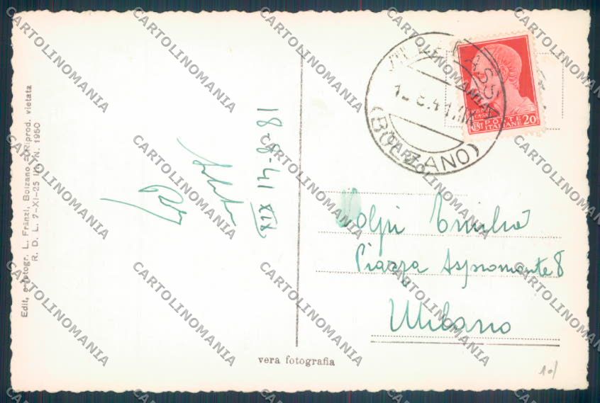 Bolzano Villabassa Foto cartolina ZB0119 – retro