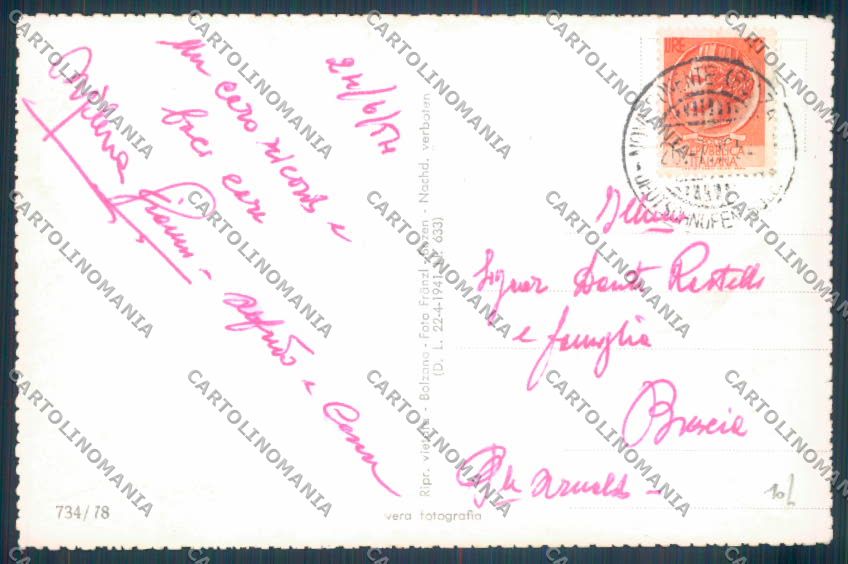 Bolzano Nova Ponente Foto cartolina ZB0143 – retro