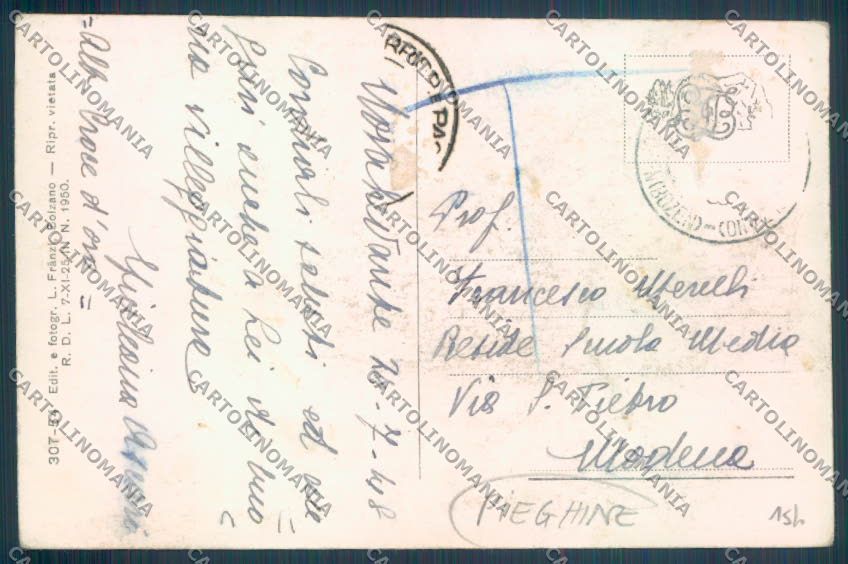 Bolzano Nova Levante PIEGHINE cartolina ZB0153 – retro
