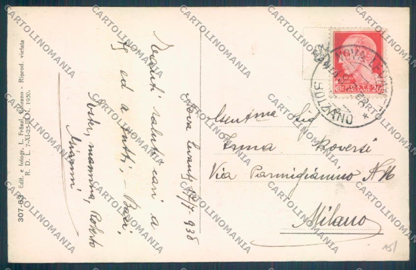 Bolzano Nova Levante cartolina ZB0155 – retro