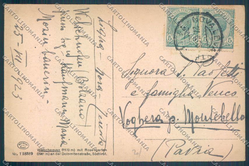 Bolzano Nova Levante cartolina ZB0163 – retro